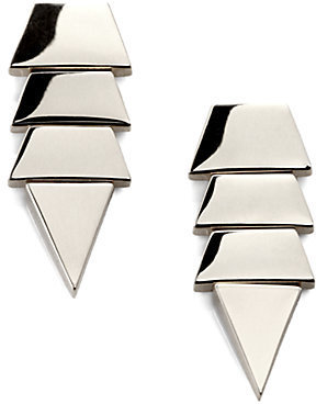 Eddie Borgo Scaled Triangle Drop Earrings/Silvertone