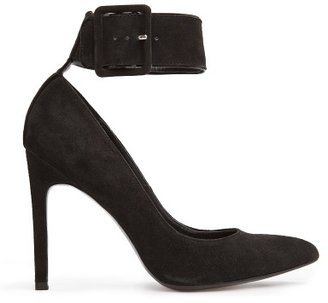 MANGO Outlet Ankle Strap Suede Stiletto Shoes