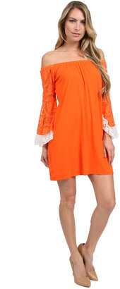 VAVA by Joy Han Ariana Off Shoulder Dress in Orange