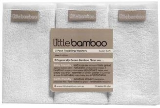 Green Baby Little Bamboo Towelling Washers - 3 pack