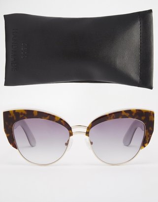 ASOS COLLECTION Handmade Acetate Cat Eye Sunglasses With Double Nose Bridge