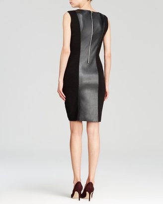 Calvin Klein Faux Leather Sweater Dress