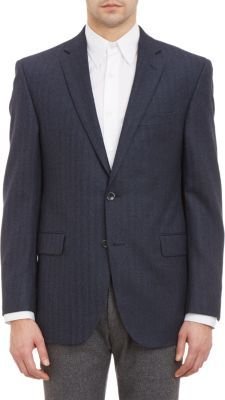 Barneys New York Herringbone Two-Button Sportcoat-Blue
