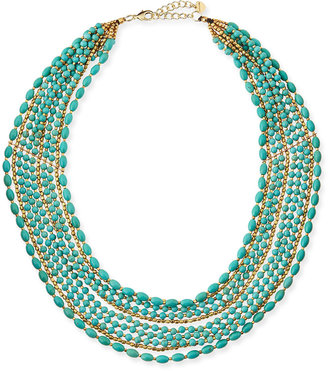 Nakamol Multi-Strand Beaded Statement Necklace, Turquoise/Golden