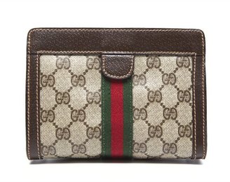 Gucci Pre-Owned Monogram Coated Webbed Canvas Clutch