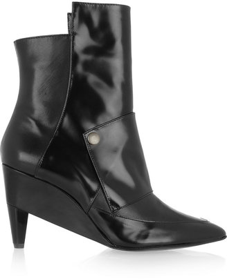 Robert Clergerie Old Robert Clergerie Glossed-leather ankle boots