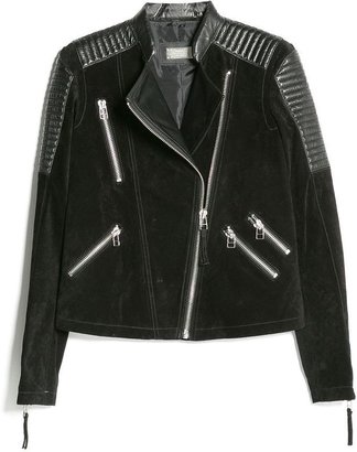 MANGO Mixed leather biker jacket
