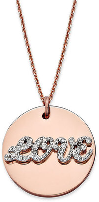 Juicy Couture Necklace, Rose Gold-Tone Pave Love Pendant Necklace