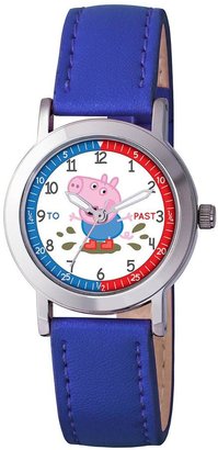Peppa Pig George The Time Teacher Blue PU Strap Boys Watch