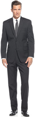 MICHAEL Michael Kors Big and Tall Black Striped Peak-Lapel Suit