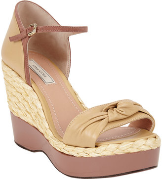 Nina Ricci Knotted Espadrille Wedge Sandals