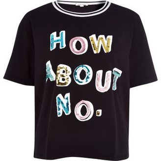 River Island Black how about no print boxy tee