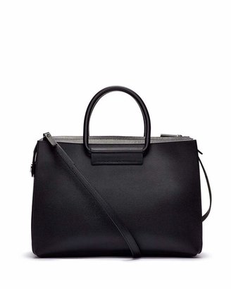 The Row Satchel 12 Leather Tote Bag, Black