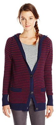 Roxy Juniors Shadow Diamonds Hooded Relaxed Fit Cardigan Sweater