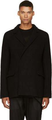 Thamanyah Black Wool & Cashmere Belted Dislocated Jacket