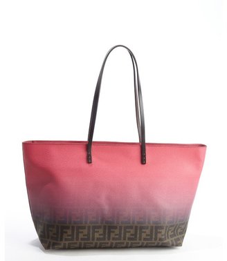 Fendi pink and brown two-tone leather 'Roll Bag'