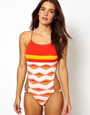 Marc by Marc Jacobs Bound Wrap Around Cut Out Swimsuit - Tapioca
