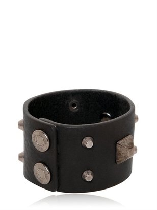 Balmain Studded Leather Cuff Bracelet