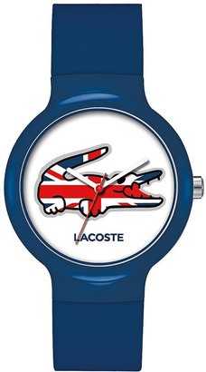 Lacoste Great Britain White Dial and Blue Rubber Strap Unisex Watch
