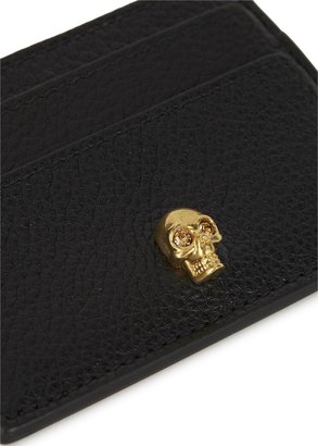 Alexander McQueen Black skull leather card holder