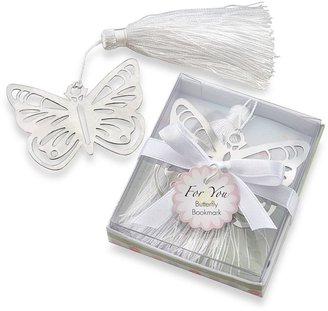 Bed Bath & Beyond Kate Aspen® Butterfly Silver-Metal Bookmark Favor with White Silk Tassel