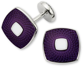 Charles Tyrwhitt Enamel purple guilloche square cuff link