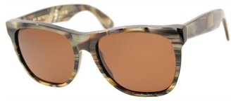 Super 2GJ Classic Acqua Santa Brown Marble Plastic Rectangle Sunglasses Brown Ziess Lens