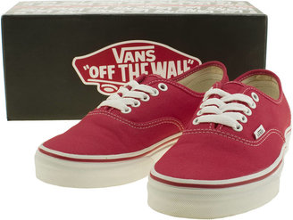 Vans Mens Red Authentic Trainers