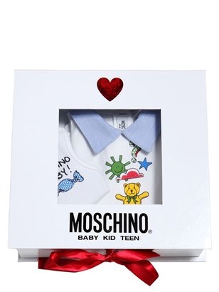 Moschino Baby - Cotton Jersey Romper & Bib Gift Set