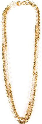 Chanel Vintage pearl embellished long chain necklace