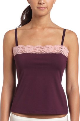Intimo Womens Microfiber Camisole with Contrast Lace