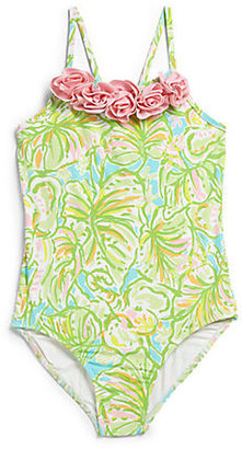 Lilly Pulitzer Girl's Maile One-Piece Floral Print Swimsuit