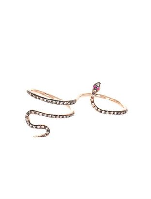 Ileana Makri Diamond, ruby & pink-gold ring