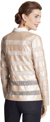Chico's Faux-Leather Lace Inset Jacket
