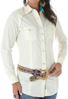 Wrangler Rock 47 Embroidered Shirt - Snap Front, Long Sleeve (For Women)