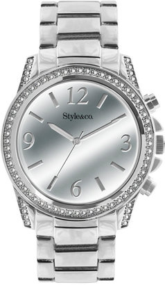 Style&Co. Women's Silver-Tone Bracelet Watch 39mm 10023438