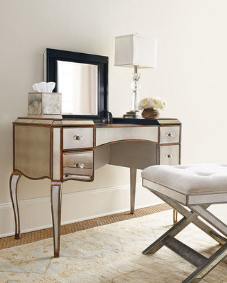 Horchow Claudia Mirrored Vanity/Desk & Vanity Seat