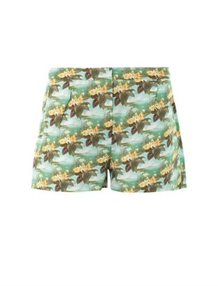 Emma Cook Hawaiian swan-print shorts
