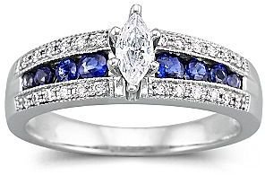 JCPenney FINE JEWELRY I Said Yes 1/3 CT. T.W. Diamond Sapphire Ring