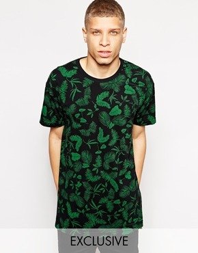 American Apparel T-Shirt With Floral Print - Black floral