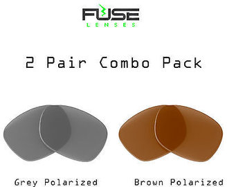 Oakley FUSE Grey & Brown 2Pair Combo  Polarized Replacement Lenses for Sideways