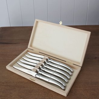 Graham and Green Polished Stainless Steel Steak Knives