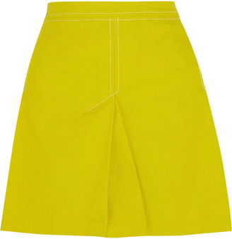 Victoria Beckham Pleated cotton-twill mini skirt
