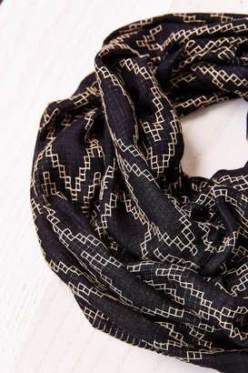 Urban Outfitters Stitched Geo Fringe Eternity Scarf