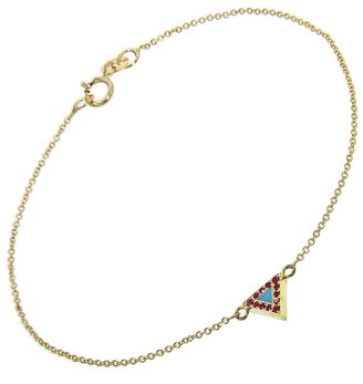 Jennifer Meyer Turquoise and Ruby Triangle Inlay Bracelet