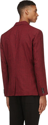 Marc by Marc Jacobs Red & Black Wool-Silk Gingham Check Boyd Blazer