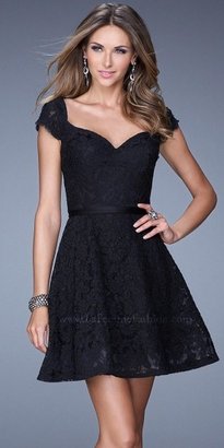 La Femme All Over Lace Prom Dress