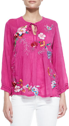Johnny Was Collection Molly Georgette Embroidered Tunic