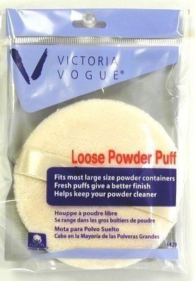 Victoria's Secret Victoria Vogue Loose Powder Puff (Round) (3-Pack) with Free Nail File