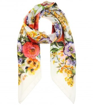 Dolce & Gabbana Floral Print Silk Scarf